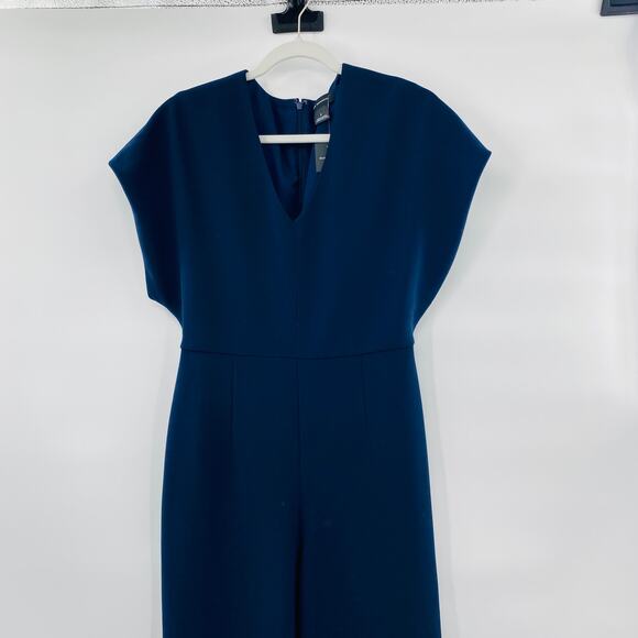 NEW Club Monaco Janah V-Neck Jumpsuit In Aviator Navy Blue Size 2 Quiet Luxe - Picture 7 of 11